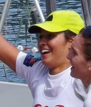 Élodie Ravera en tenue de l’équipe de France d’aviron