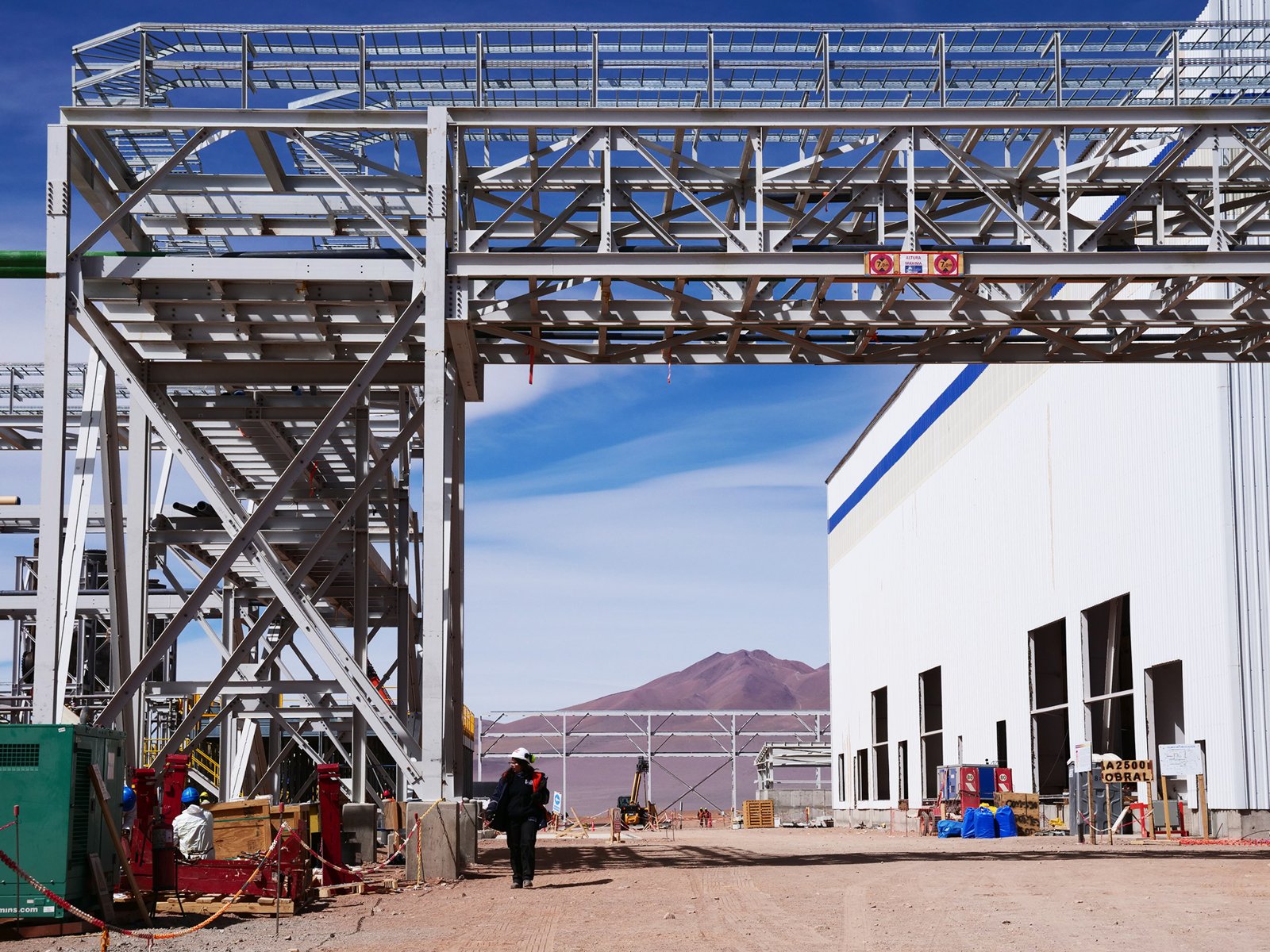 Structures métalliques et bâtiments de l’usine de lithium de Centenario-Ratones en Argentine