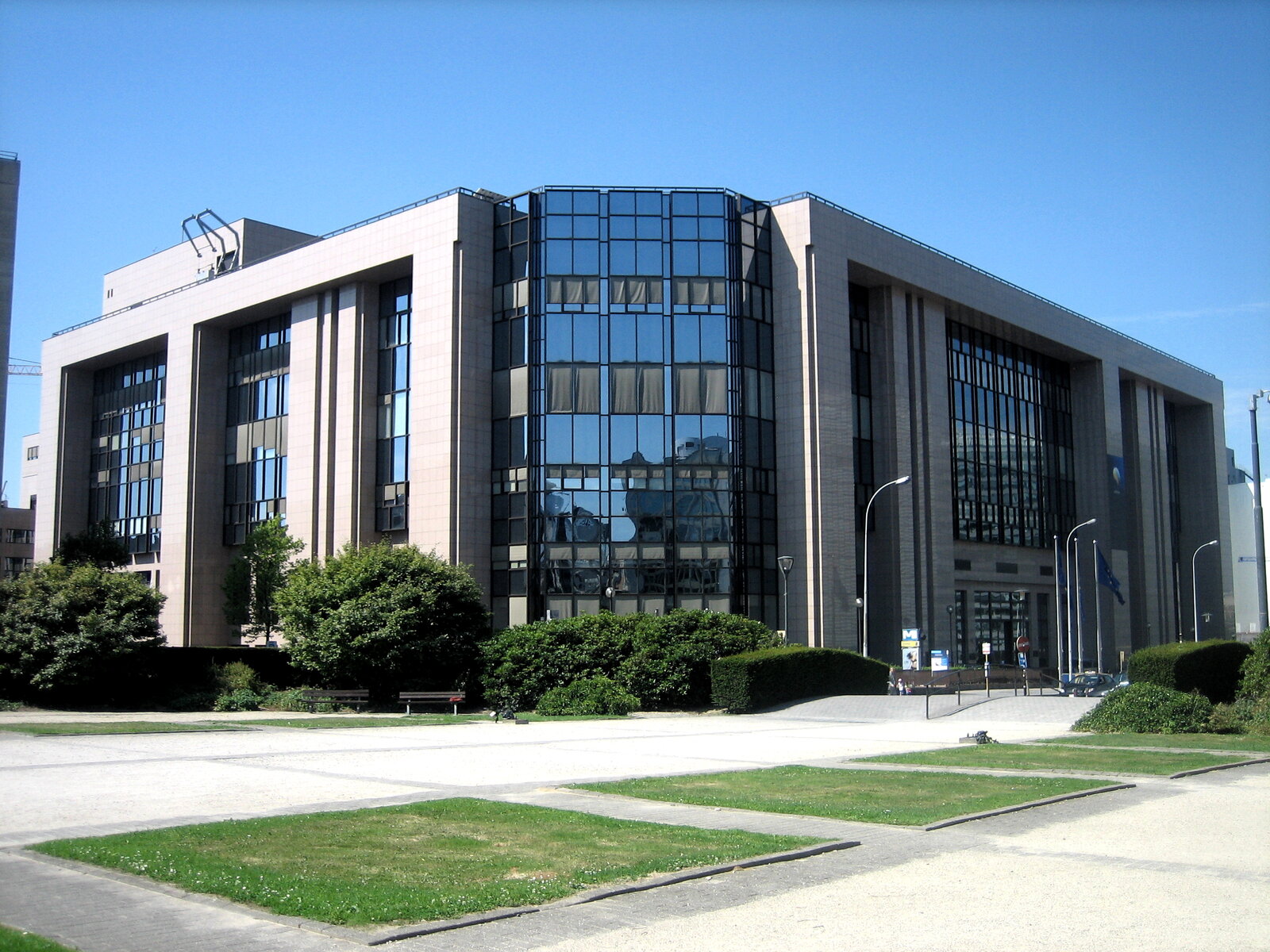 Façade du bâtiment Justus Lipsius du Conseil de l’Union européenne à Bruxelles, vue du nord-est