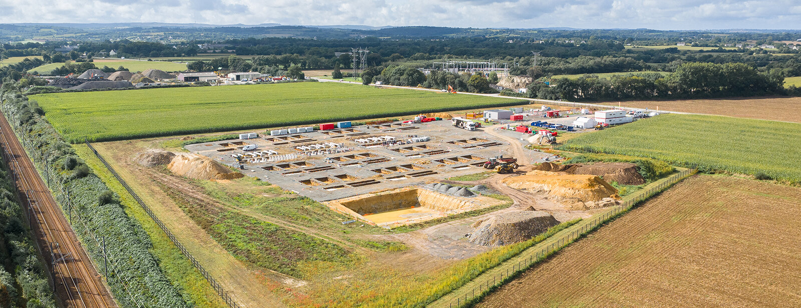 Chantier de la Breizh Big Battery à Pleyber-Christ en construction