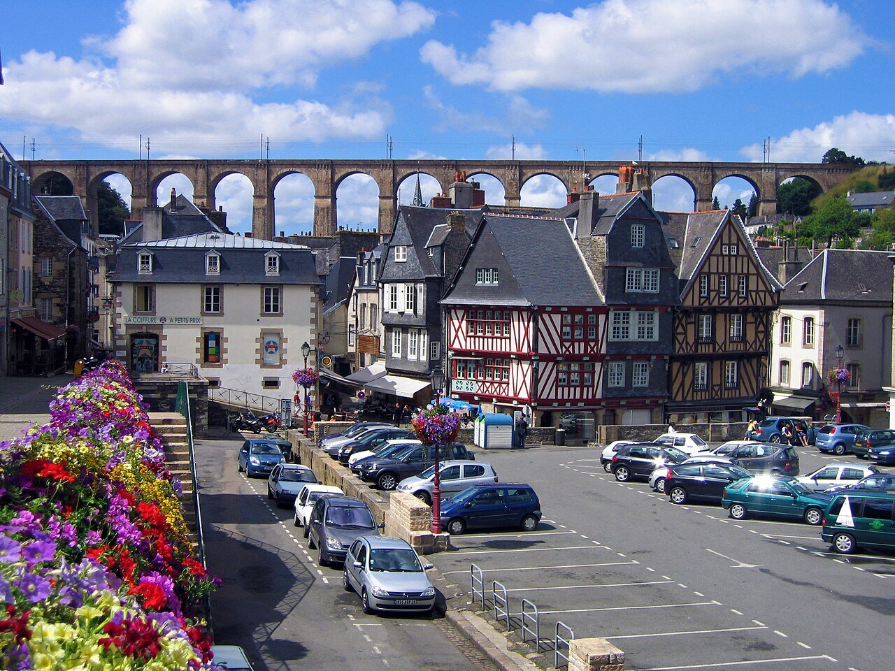 Vue de Morlaix avec le viaduc ferroviaire