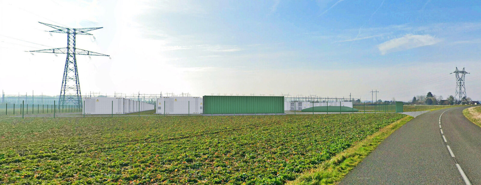 Vue du projet de batterie Neoen à Vernou-la-Celle-sur-Seine