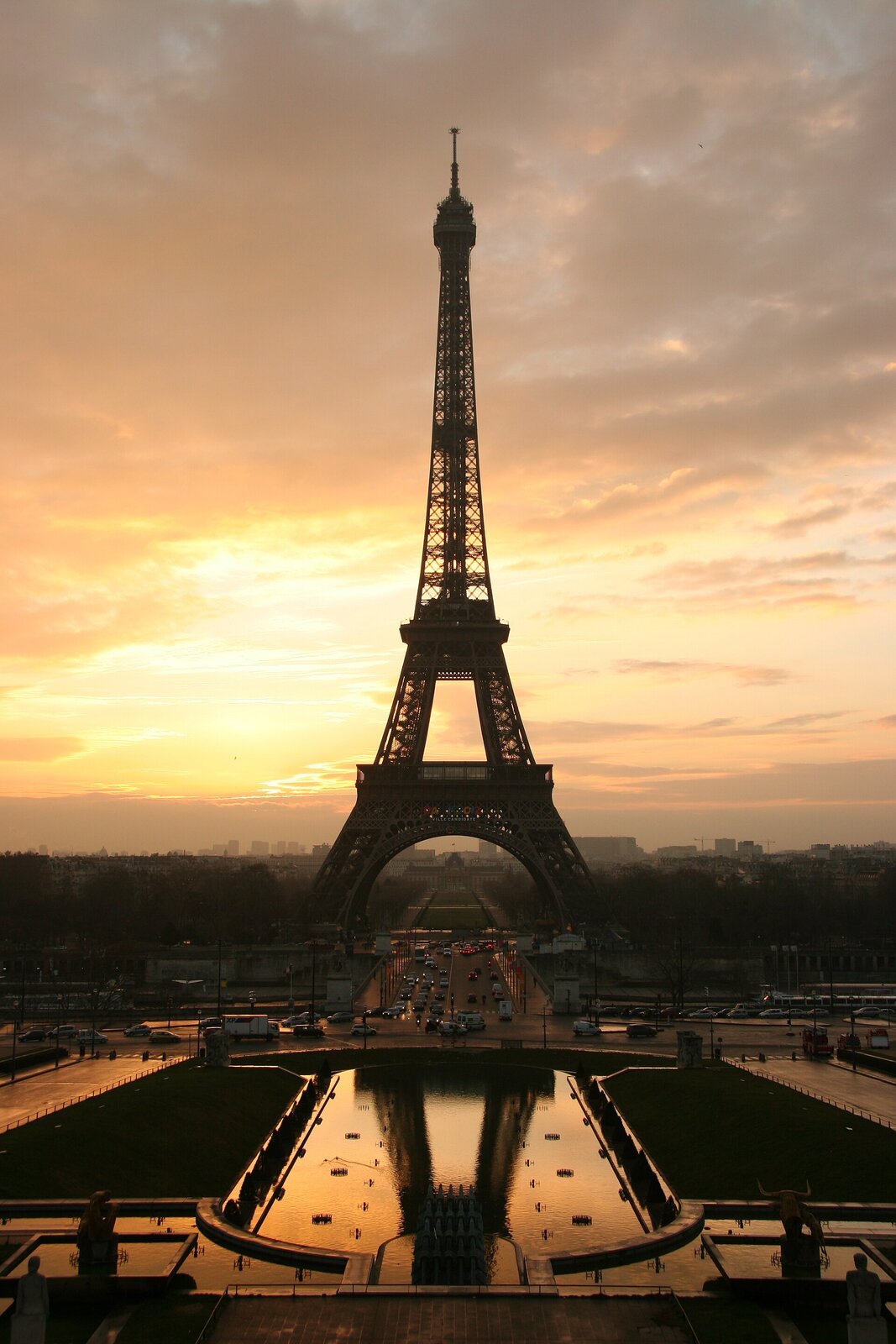 Tour Eiffel au lever du soleil depuis le Trocadéro